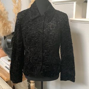 INC International Concepts Black Faux Fur Jacket